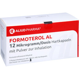 Abbildung: Formoterol AL 12 Mikrogramm / Dosis Inhalationskapseln 3X60 St, Hartkapseln mit Pulver zur Inhalation PZN 06331637