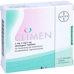 Abbildung: Climen überzogene Tabletten 3X21 St, Überzogene Tabletten PZN 06339389