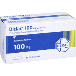 Abbildung: Diclac 100 mg Zäpfchen 30 St, Suppositorien PZN 06339969