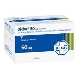 Abbildung: Diclac 50 mg Zäpfchen 30 St, Suppositorien PZN 06339975