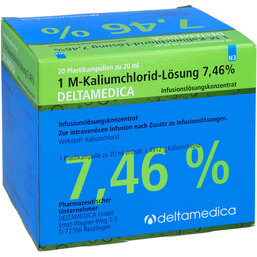 Abbildung: 1 M Kaliumchlorid Lösung Plastik 7,46% Infusionslösung-Konzentrat 20X20 ml, Infusionslösungskonzentrat PZN 06340518