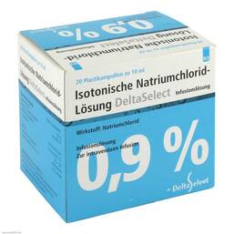 Abbildung: Kochsalzlösung 0,9% Plastik Infusionslösung, 20X10 ml PZN 06340599