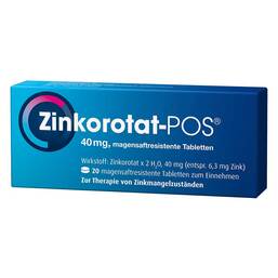 Abbildung: Zinkorotat POS magensaftresistente Tabletten Tabletten magensaftresistent, 20 St PZN 06340889