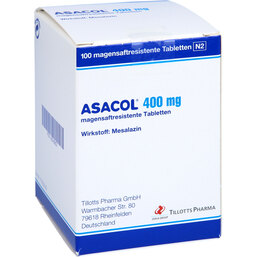 Abbildung: Asacol 400 mg magensaftresistente Tabletten 100 St, Tabletten magensaftresistent PZN 06343853