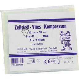 Abbildung: Zellstoff Vlies Kompressen 1 5X2 St, Kompressen PZN 06347638