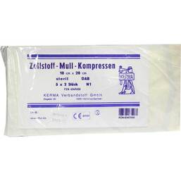 Abbildung: Zellstoff Mullkompressen 10c 5X2 St, Kompressen PZN 06347650
