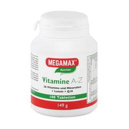 Abbildung: Megamax Vitamine A-Z + Q10 + Lutein Tabletten Tabletten, 100 St PZN 06411460
