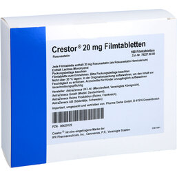 Abbildung: Crestor 20 mg Filmtabletten 100 St, Filmtabletten PZN 06429129
