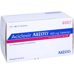 Abbildung: Aciclovir Aristo 400 mg Tabletten 70 St, Tabletten PZN 06434260
