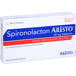 Abbildung: Spironolacton Aristo 50 mg Tabletten 20 St, Tabletten PZN 06434389