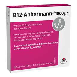 Abbildung: B12 Ankermann® 1000 µg Vitamin B12 Injekt 5X1 ml, Injektionslösung PZN 06439470