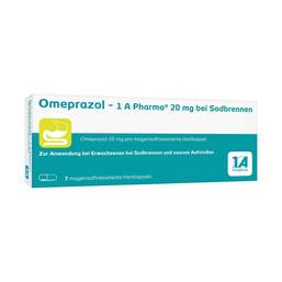 Abbildung: Omeprazol 1A Pharma 20 mg bei Sodbrennen Kapseln Magensaftresistente Hartkapseln, 7 St PZN 06439501