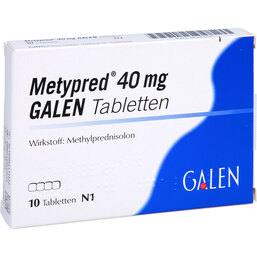 Abbildung: Metypred 40 mg Galen Tabletten 10 St, Tabletten PZN 06443342