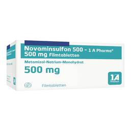 Abbildung: Novaminsulfon 500 1A Pharma Filmtabletten 20 St, Filmtabletten PZN 06444028