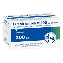 Abbildung: Lamotrigin Hexal 200 mg Tabletten zur Herstellung einer Suspension zum Einnehmen 50 St, Tablette zur Herstellung einer Suspension zum Einnehmen PZN 06446636