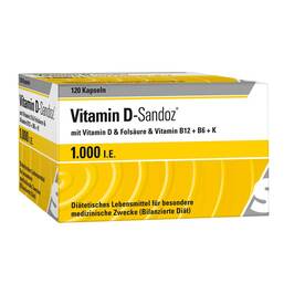 Abbildung: Vitamin D Sandoz 1000 I.E. Osteo Compl.Hartkapseln Kapseln, 120 St PZN 06452022
