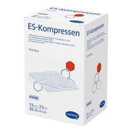 Abbildung: ES-Kompressen steril 7,5x7,5 cm Großpackung 20X5 St, Kompressen PZN 06453932