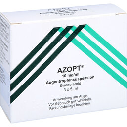 Abbildung: Azopt 10 mg / ml Augentropfensuspension 3X5 ml, Augentropfen PZN 06455569