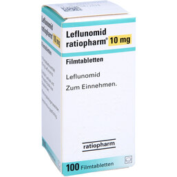 Abbildung: Leflunomid ratiopharm 10 mg Filmtabletten 100 St, Filmtabletten PZN 06456669