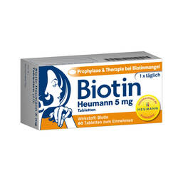Abbildung: Biotin Heumann 5 mg Tabletten Tabletten, 60 St PZN 06458088