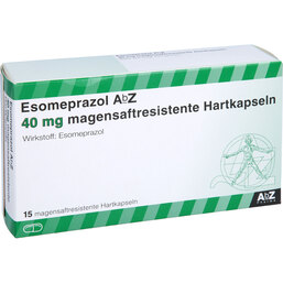 Abbildung: Esomeprazol AbZ 40 mg magensaftresistent Hartkapseln 15 St, Kapseln magensaftresistent PZN 06465361