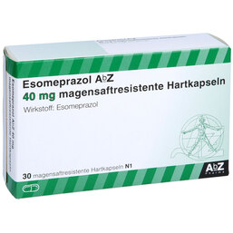 Abbildung: Esomeprazol AbZ 40 mg magensaftresistent Hartkapseln 30 St, Kapseln magensaftresistent PZN 06465378