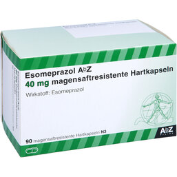 Abbildung: Esomeprazol AbZ 40 mg magensaftresistent Hartkapseln 90 St, Kapseln magensaftresistent PZN 06465390