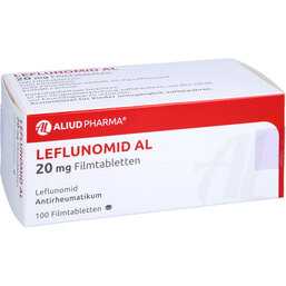 Abbildung: Leflunomid AL 20 mg Filmtabletten 100 St, Filmtabletten PZN 06466685