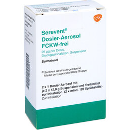 Abbildung: Serevent Fckw frei 120 Hub Dosieraerosol 2 St, Dosieraerosol PZN 06468951
