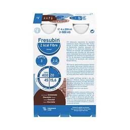 Abbildung: Fresubin 2 kcal fibre Drink Schokolade Trinkflasche 4X200 ml, Lösung PZN 06470557