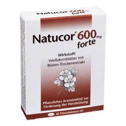 Abbildung: Natucor 600 mg forte Filmtabletten Filmtabletten, 20 St PZN 06474383