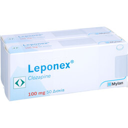 Abbildung: Leponex 100 mg Tabletten 100 St, Tabletten PZN 06485406