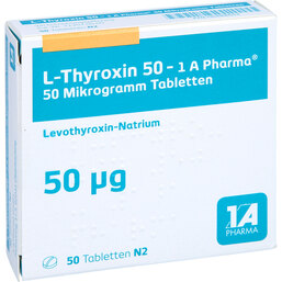 Abbildung: L-Thyroxin 50 1A Pharma Tabletten 50 St, Tabletten PZN 06488652