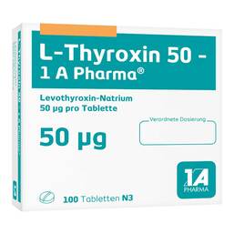 Abbildung: L-Thyroxin 50 1A Pharma Tabletten 100 St, Tabletten PZN 06488669