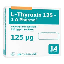 Abbildung: L-Thyroxin 125 1A Pharma Tabletten 100 St, Tabletten PZN 06488913