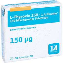 Abbildung: L-Thyroxin 150 1A Pharma Tabletten 50 St, Tabletten PZN 06488936