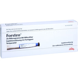 Abbildung: Forsteo 20 µg / 80 µl Injektionslösung i.e.vorgef.Injektor 1 St, Injektionslösung PZN 06552829