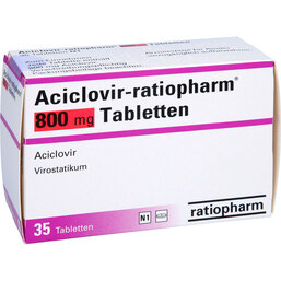 Abbildung: Aciclovir ratiopharm 800 mg Tabletten 35 St, Tabletten PZN 06553131