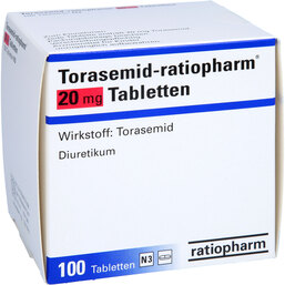 Abbildung: Torasemid ratiopharm 20 mg Tabletten 100 St, Tabletten PZN 06553160