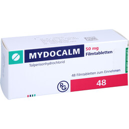 Abbildung: Mydocalm 50 mg Filmtabletten 48 St, Filmtabletten PZN 06558849