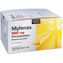 Abbildung: Myfenax 500 mg Filmtabletten 150 St, Filmtabletten PZN 06560148