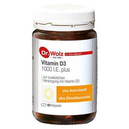 Abbildung: Vitamin D3 1000 I.E. plus Dr. Wolz Kapseln Kapseln, 60 St PZN 06562124