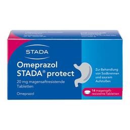 Abbildung: Omeprazol STADA protect 20 mg magensaftresistent Tabletten Tabletten magensaftresistent, 14 St PZN 06562331