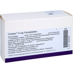 Abbildung: Crestor 5 mg Filmtabletten 100 St, Filmtabletten PZN 06562584