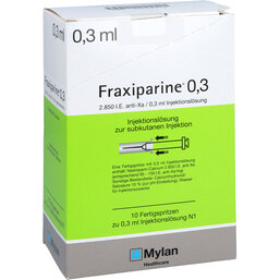 Abbildung: Fraxiparine 0,3 ml Injektionslösung in einer Fertigspritze 10X0.3 ml, Injektionslösung PZN 06562816
