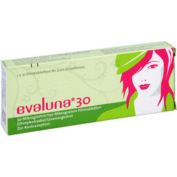 Abbildung: Evaluna 30 Filmtabletten 1X21 St, Filmtabletten PZN 06569296