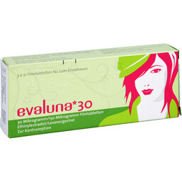 Abbildung: Evaluna 30 Filmtabletten 3X21 St, Filmtabletten PZN 06569304