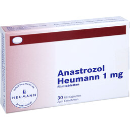 Abbildung: Anastrozol Heumann 1 mg Filmtabletten 30 St, Filmtabletten PZN 06571896