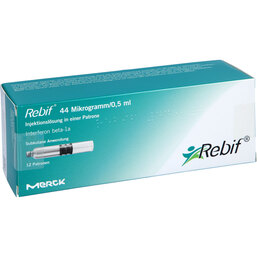 Abbildung: Rebif 44 Mikrogramm / 0,5ml Injektionslösung Patrone 12 St, Injektionslösung PZN 06575871