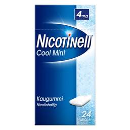 Abbildung: Nicotinell Kaugummi 4 mg Cool Mint mit Zahnweiß-Effekt Kaugummi, 24 St PZN 06580369